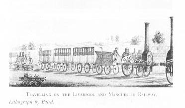 Planet and train on Liverpool & Manchester Railway